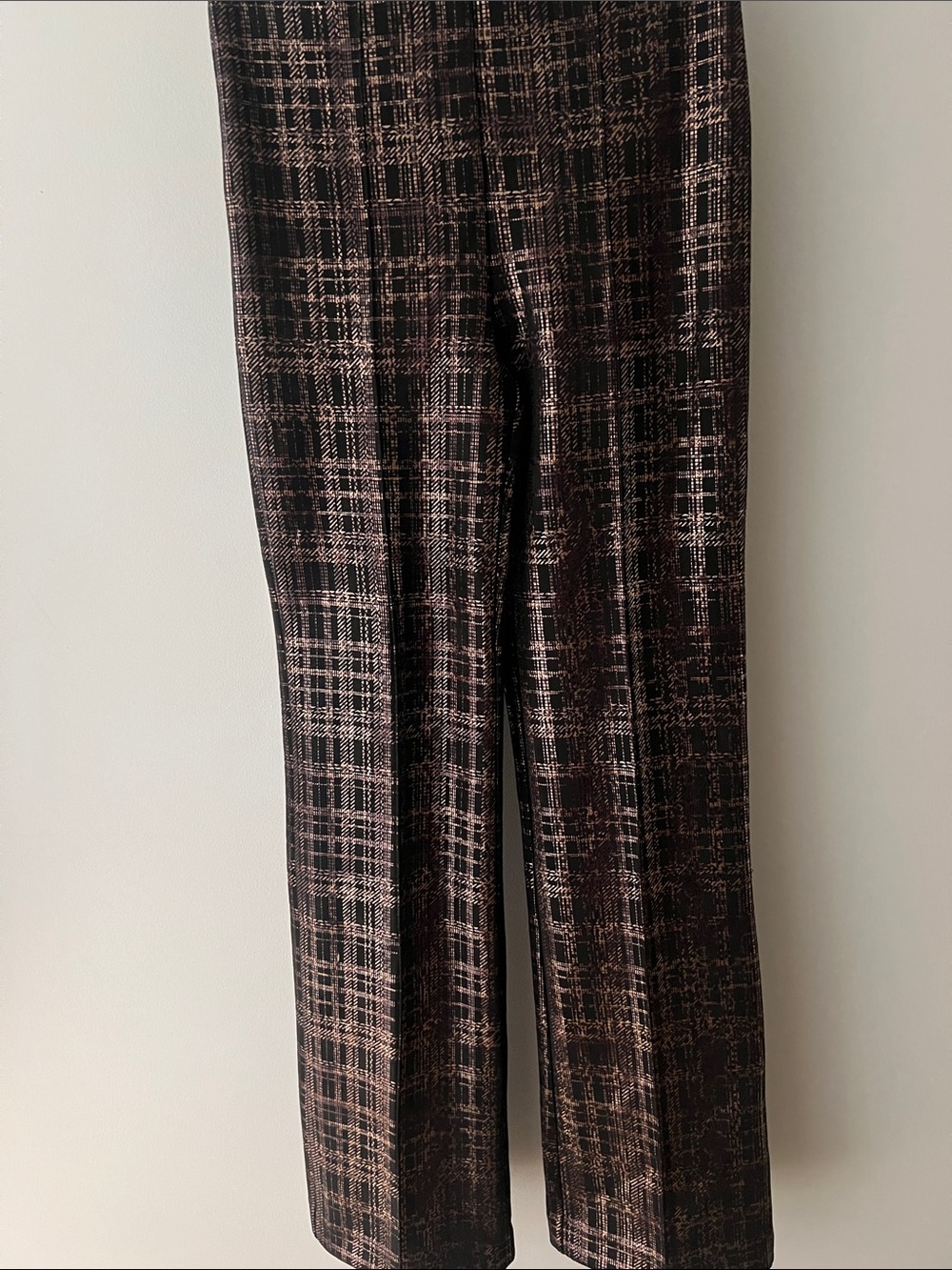 Lysse stretch bronze checker pant